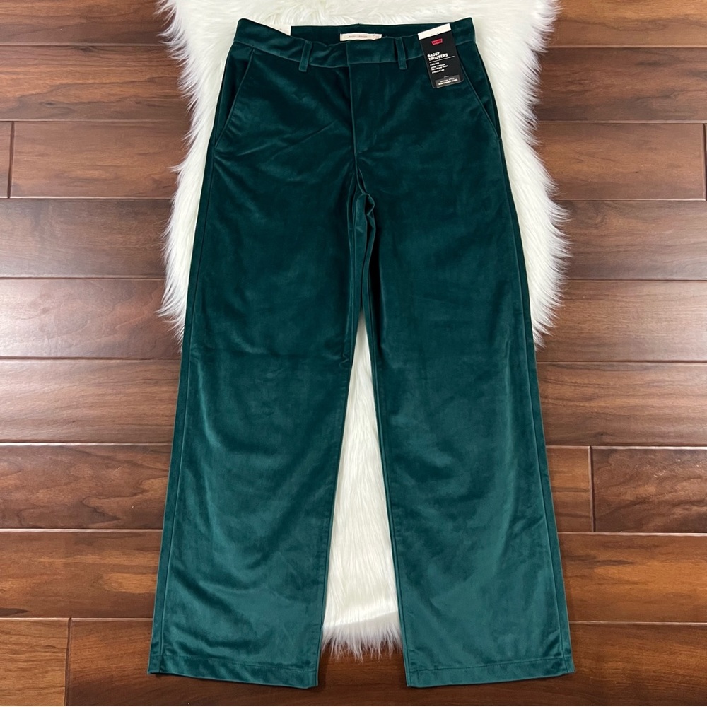 Levi's Size 26 Green Velvet Baggy Trouser‎ Pants